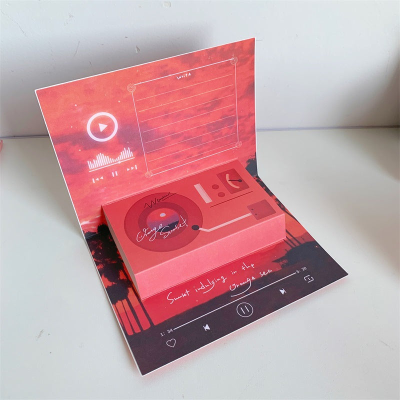 Phonograph Birthday Gift Creative Stereoscopic Greeting Cards CJD