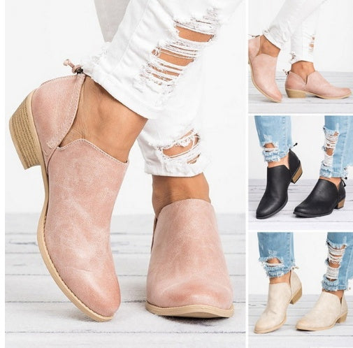 Autumn Women Shoes Retro High Heel Ankle Boots CJD