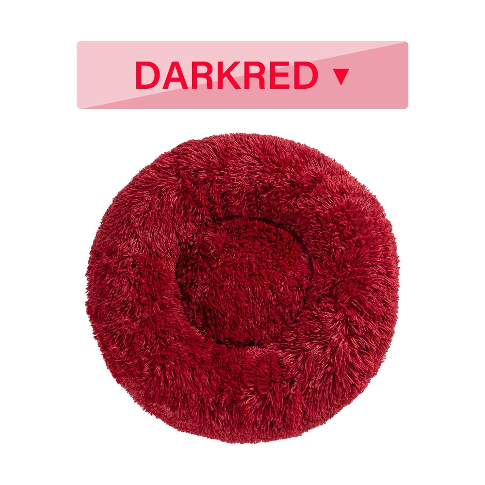 Fluffy Donut Dog Bed  Warm Soft Long Plush Pet Cushion Dog House Cat  Bed Washable Pet Sofa Mat Calming Samll Large Dog Beds Best YouTube Store