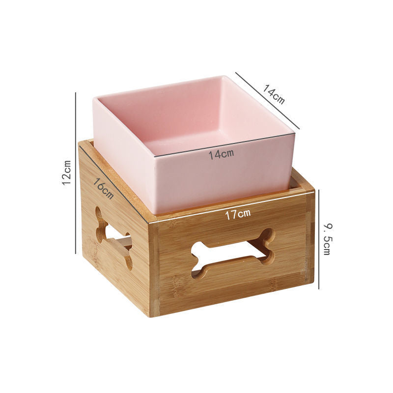 Large Capacity High Stand Ceramic Pet Bowl Pets Fashion