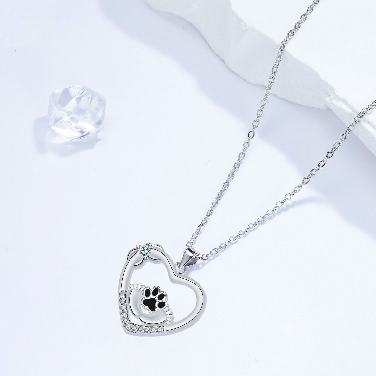Little Feet Dog Paw Print Design Necklace Female Personality Simple Jewelry