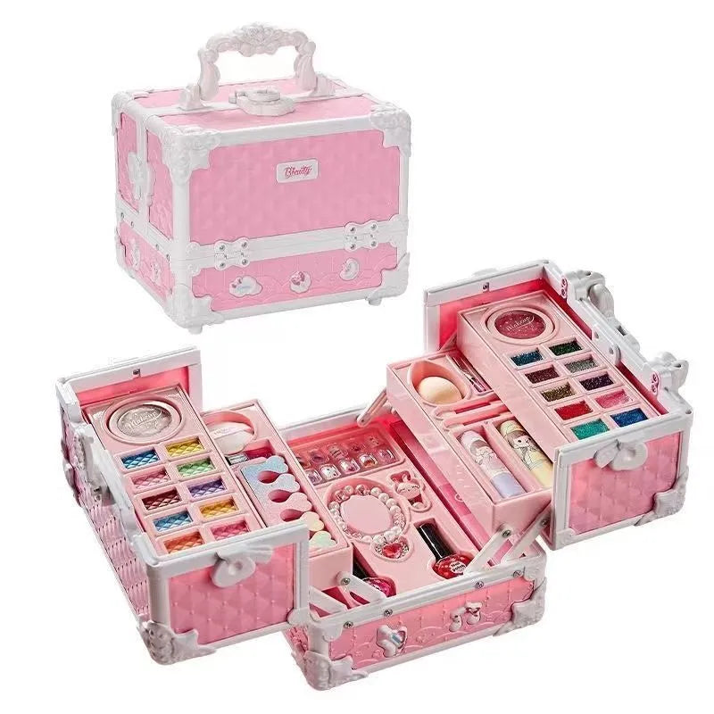 Children's Cosmetics Makeup Set Portable Box Simulation Nail Polish Play House Girl's Birthday Gift LadyShow.Store