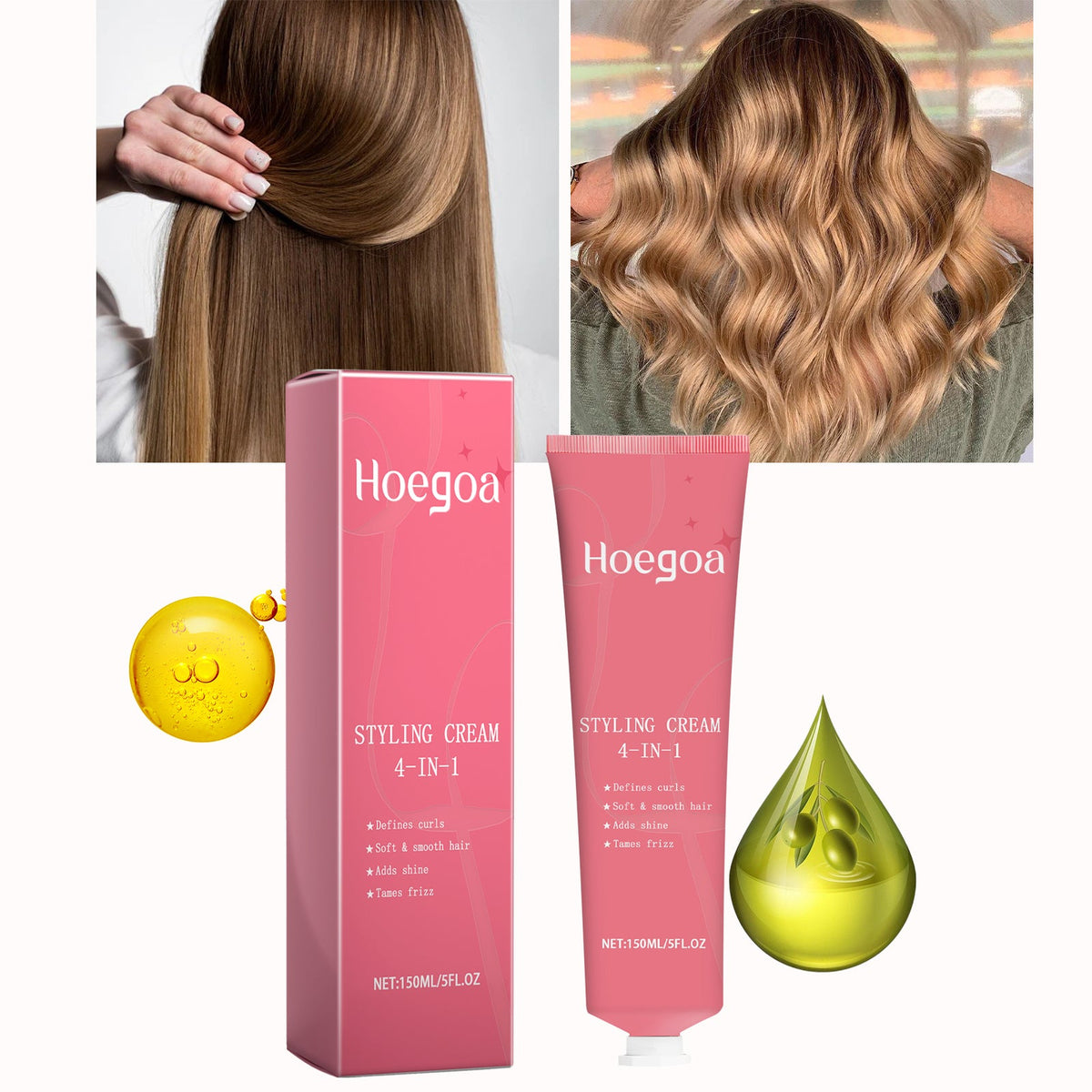 Hair Shaping Care Natural, Soft, Light, Moisturizing E Ssence Elastin 4 In 1 Hair Shaping Cream 150ml 1 Box Tri Light Beauty