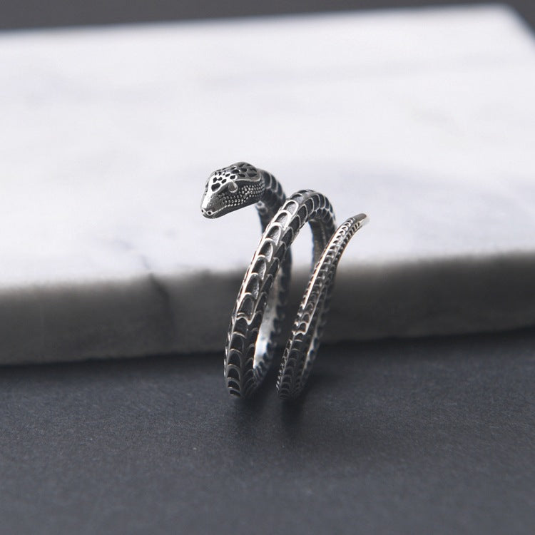 Ornament S925 Silver Snake Ring LadyShow.Store