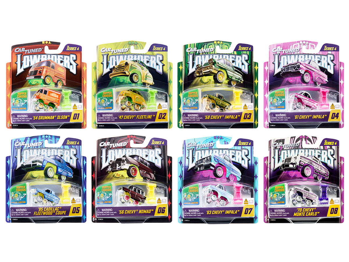 "Lowriders Show Glow" Series 4 Set of 8 Pieces Diecast Model Cars by CarTuned LuxuryLifeWay Online Store