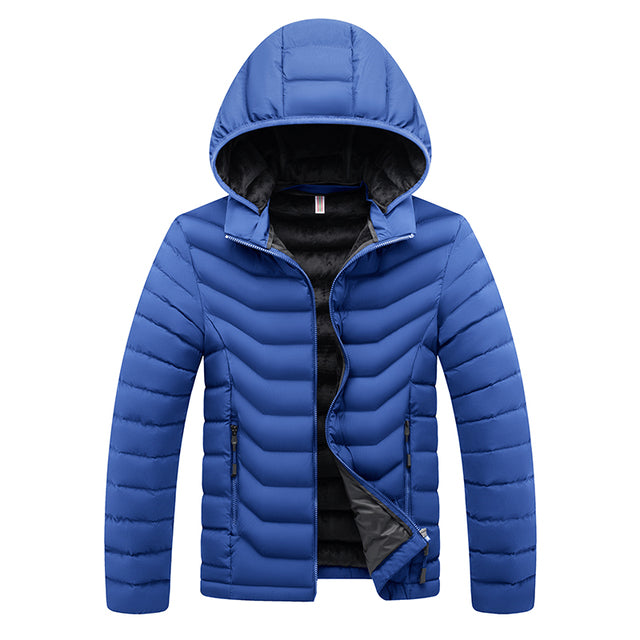 Men's Winter Casual Hooded Parka Jacket with Detachable Hat Pi-Mart