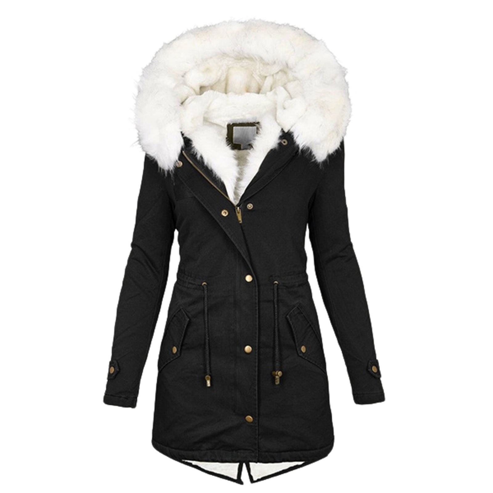 Women's cotton padded jacket with white collar LuxuryLifeWay Online Store