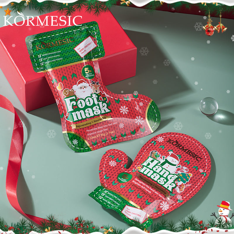 KORMESIC Skin Nourishing Hand Mask Christmas Hand And Foot Mask GB  For Foreign Trade Only 35g Tri Light Beauty
