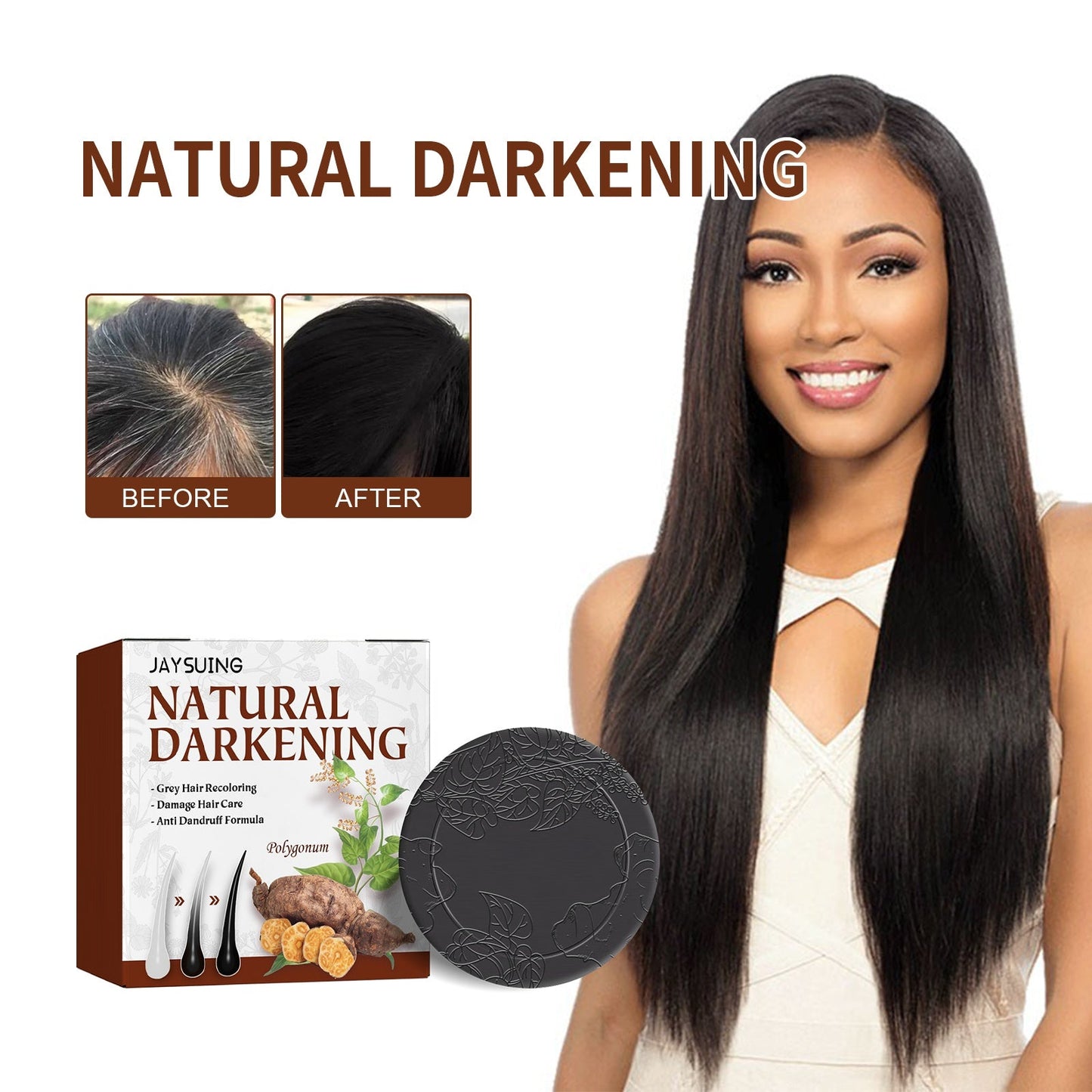 Fo-Ti Hair-Blackening Shampoo Bar Tri Light Beauty