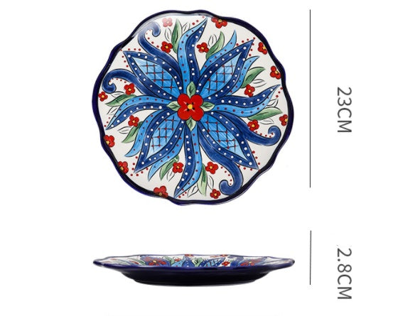 Underglaze Ceramic Tableware Bohemian Household Dishes LadyShow.Store