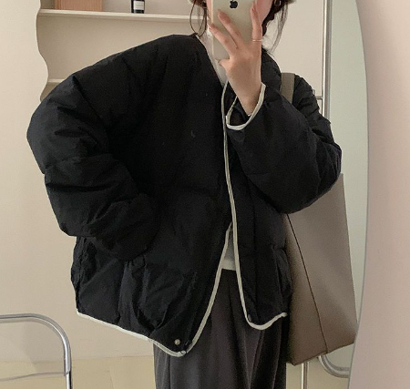Women's Thickened Oversized Cotton Jacket in Dusty Pink Pi-Mart