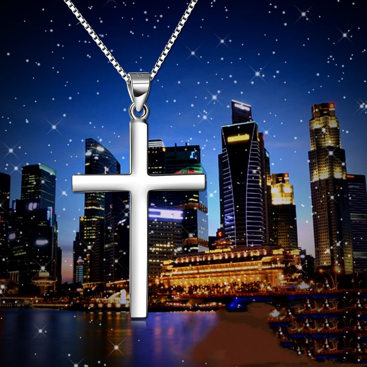 S925 Sterling Silver Cross Necklace LadyShow.Store