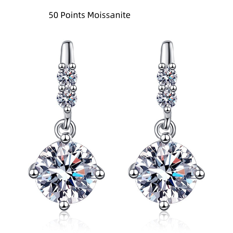 S925 Silver Moissanite Stud Earrings LadyShow.Store