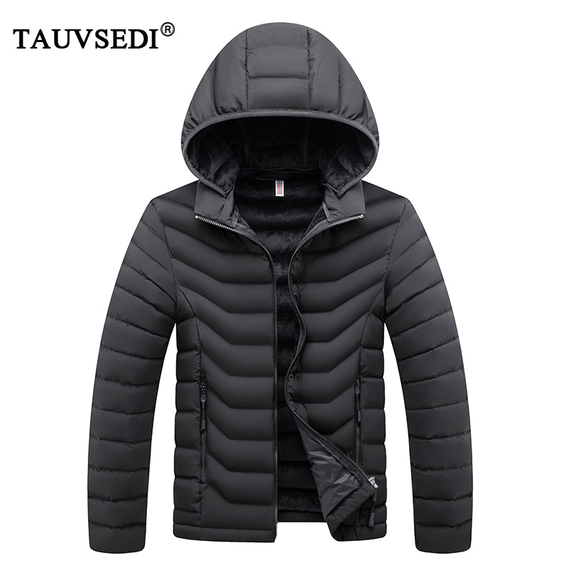 Men's Winter Casual Hooded Parka Jacket with Detachable Hat Pi-Mart