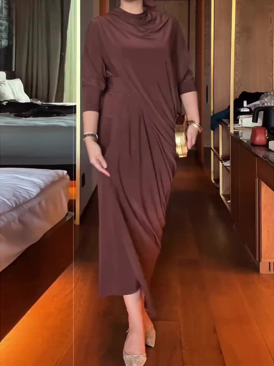 Elegant Pleated Tie Dress Two-piece Set NorixaFashion.com