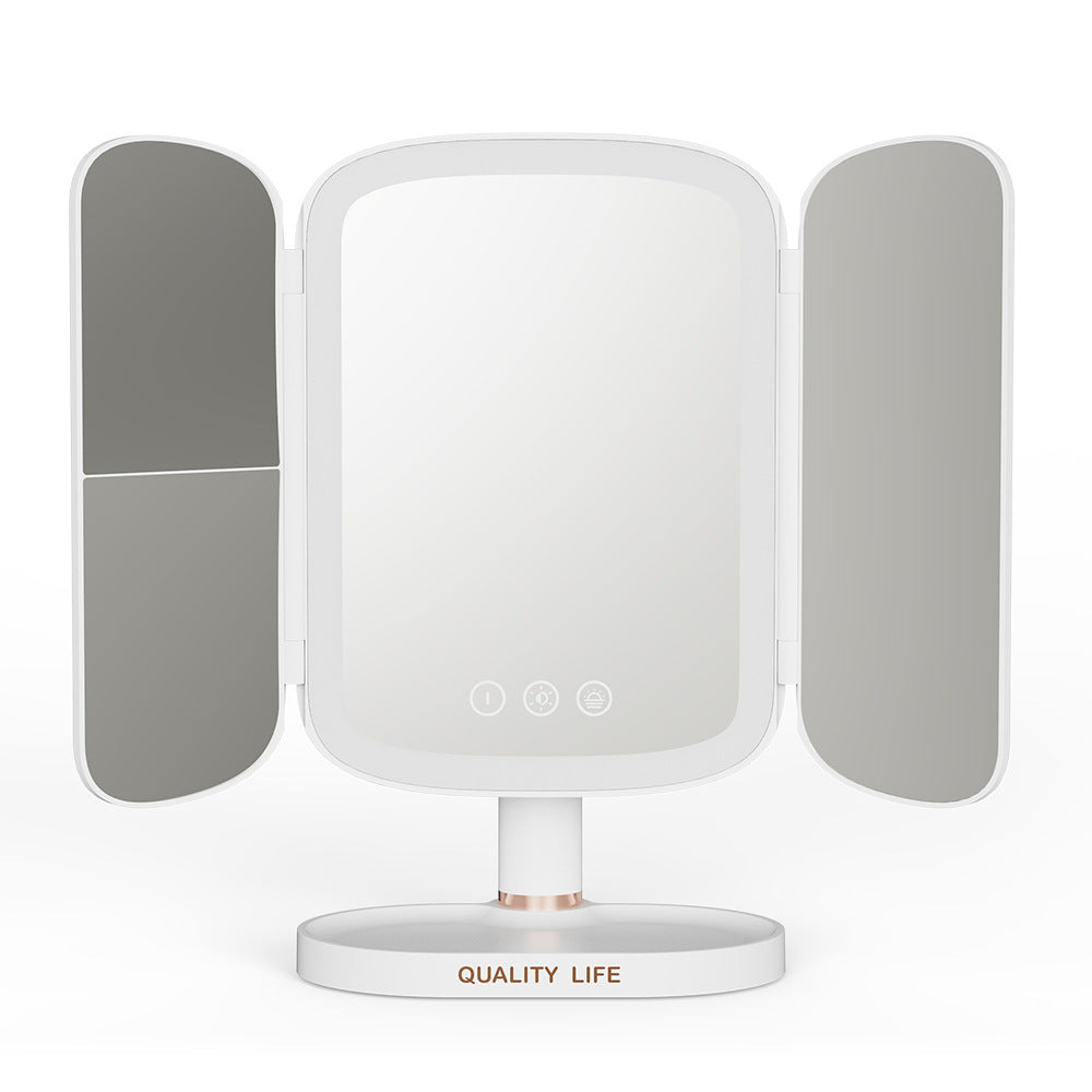 Rotating Smart Shell LED Makeup Mirror with Light LadyShow.Store