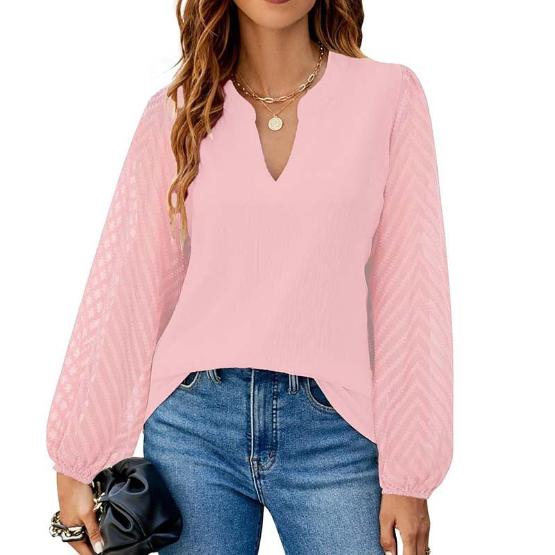 Elegant Lace Chiffon Work Blouse NorixaFashion.com