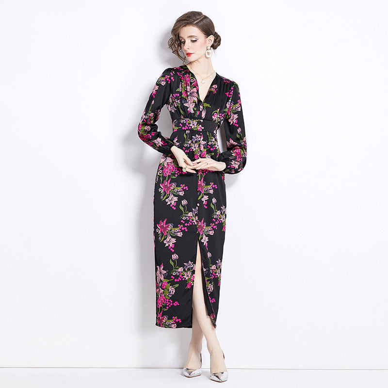 Romantic Print Dress Spring Women NorixaFashion.com