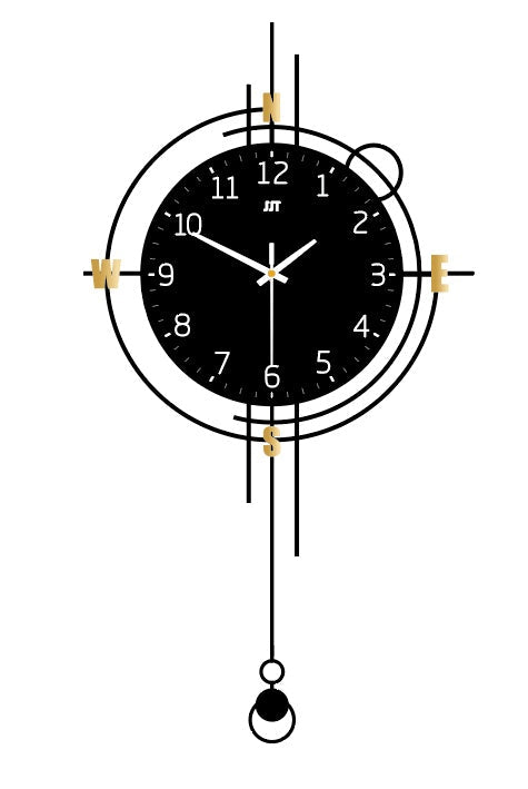 Modern Iron Wall Clock Metal Decorative Home Decor PearlNestDecor.com