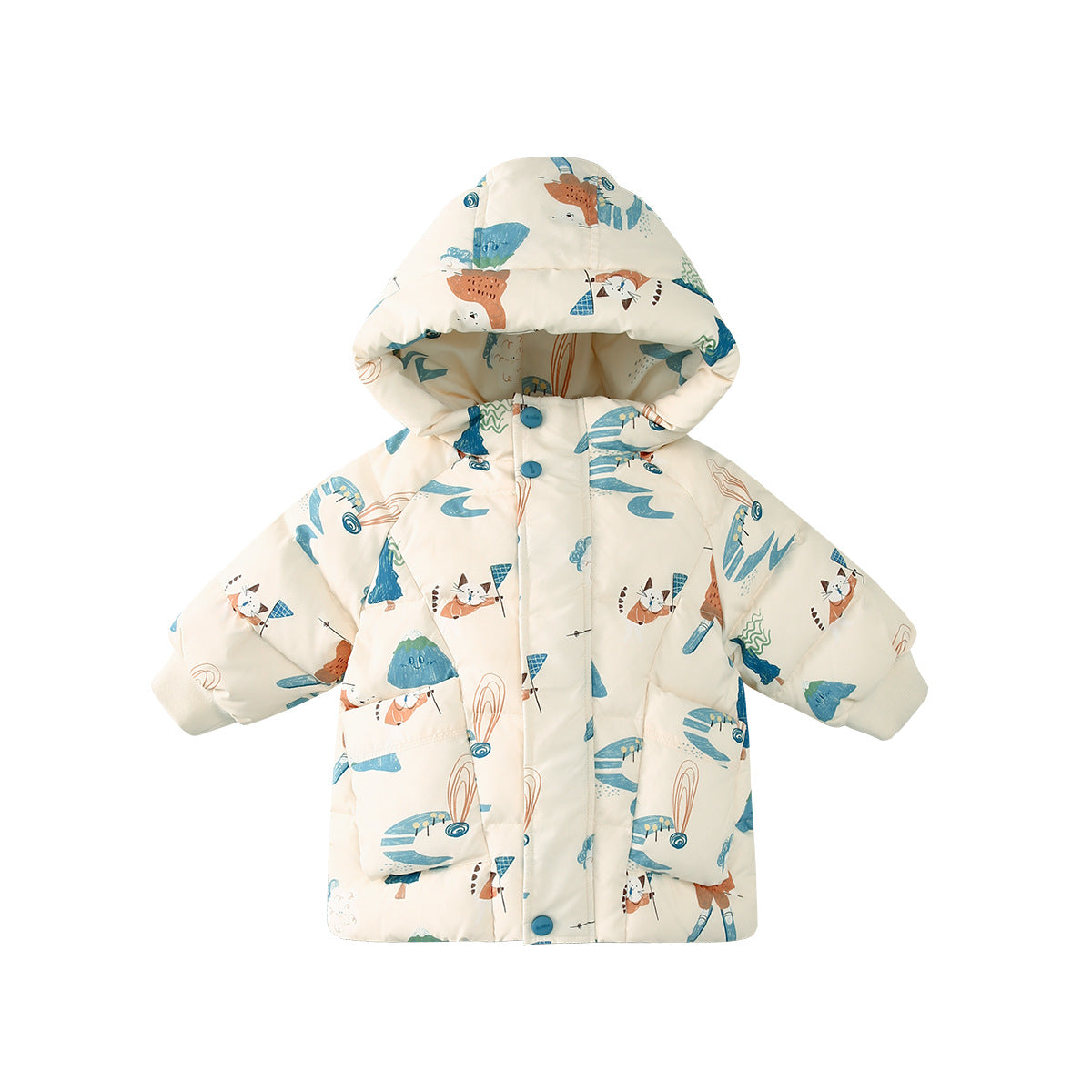Children's Winter Duck Down Jacket with Cartoon Design Pi-Mart