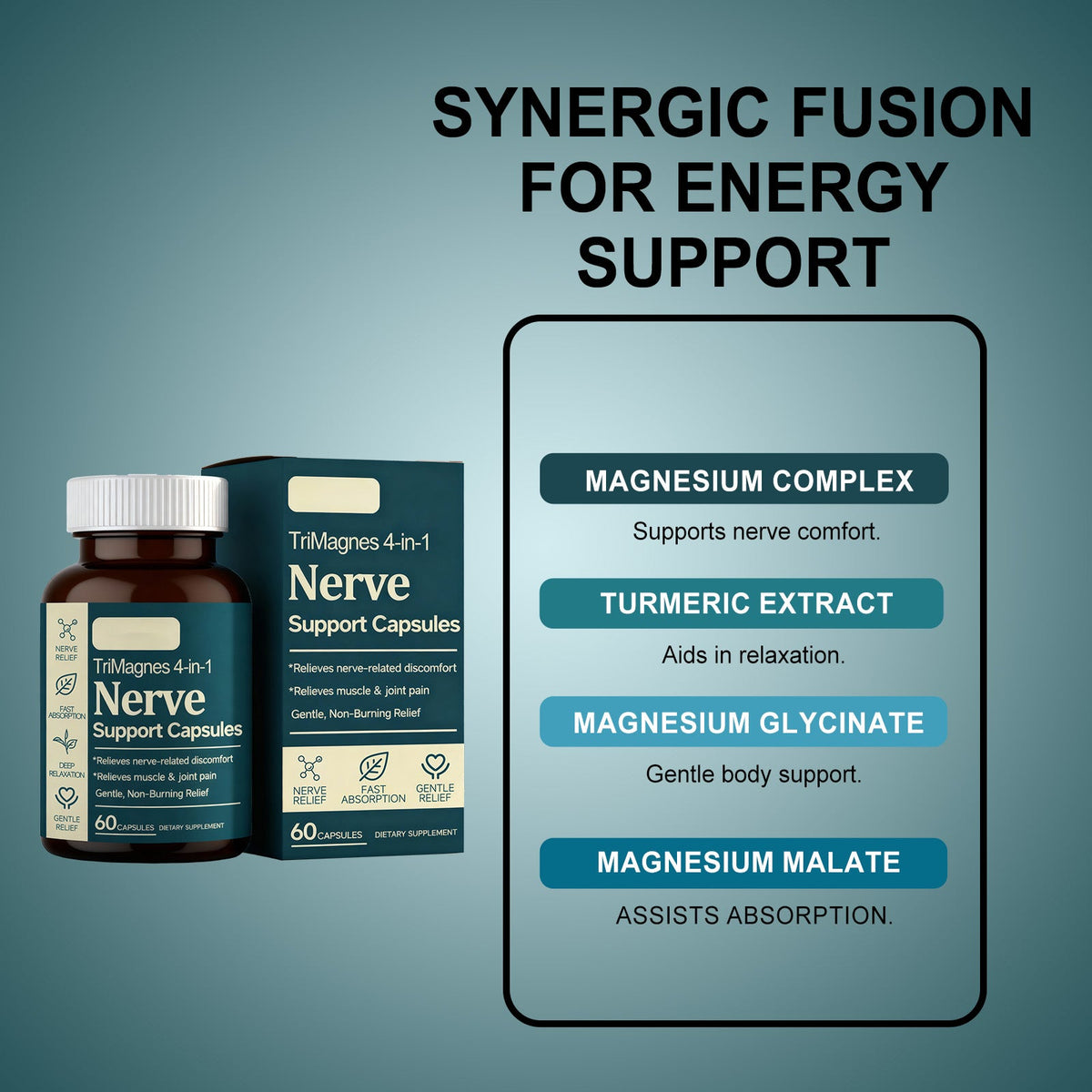 Improving Health, Boosting Vitality, Gentle, Comfortable, And Quickly Absorbed Daily Dietary Supplement Four In One Neural Support Capsules  Entrance , 60 Capsules, 1 Box Tri Light Beauty