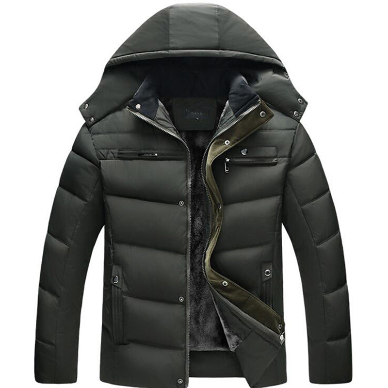 Men's Winter Wool Hooded Jacket with Fleece Lining Pi-Mart