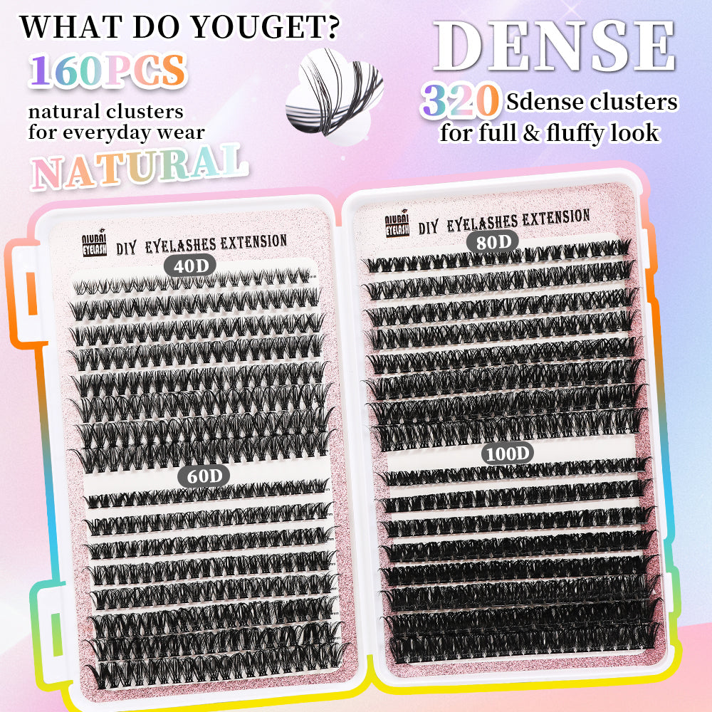 32 Rows Of Eyelashes Book Cluster 640 Segmented Lashes Set LadyShow.Store
