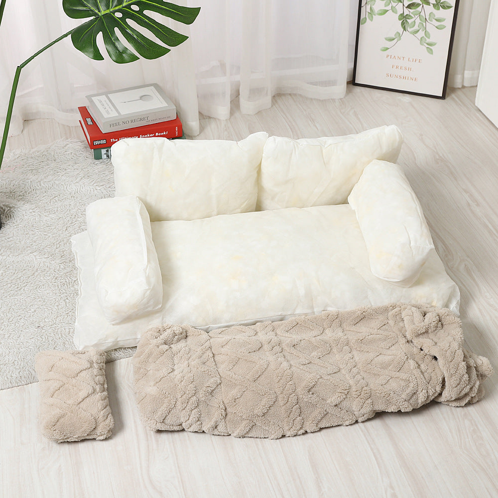 Pet Sofa Bed With Warming Features, Removable And Machine-washable Pets Fashion