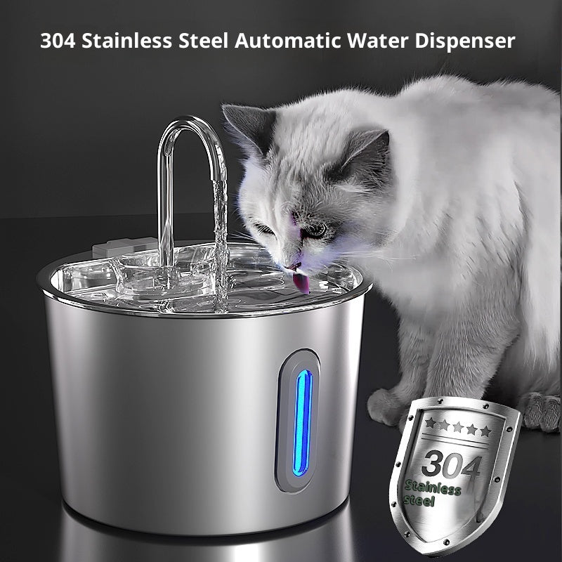 Pet Cat Stainless Steel Automatic Water Dispenser Pets Fashion
