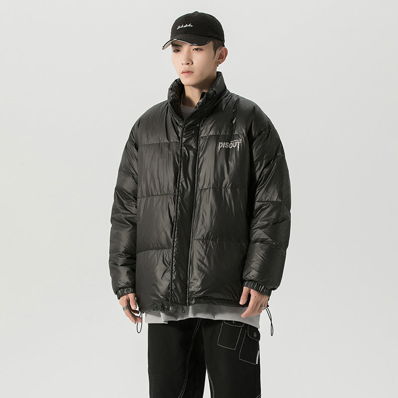 2020 Men's Winter Plain Down Jacket with Letter Design Pi-Mart