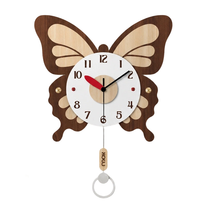 Large Butterfly Shaped Wall Timepiece Farmhouse Wood Decor Kitchen Entryway PearlNestDecor.com