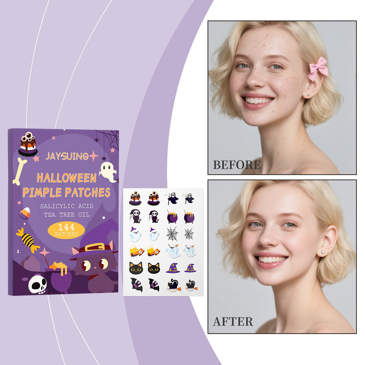 Halloween Acne Patch 144pcs 1box Tri Light Beauty