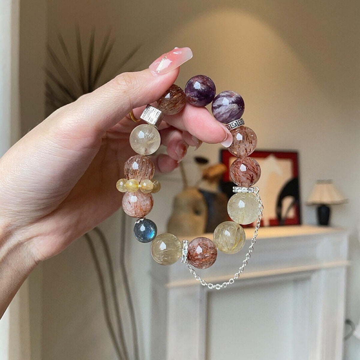 Purple Ghost Moonstone Black Gold Super Bracelet LadyShow.Store