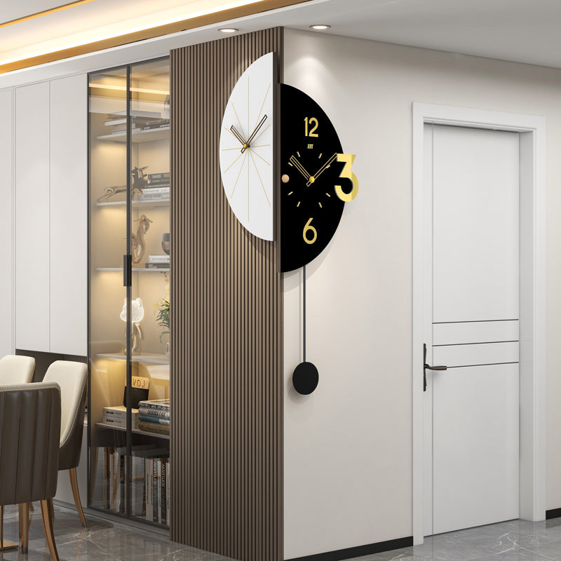 Double Sided Corner Wall Clock Modern Pendulum Home Decor PearlNestDecor.com
