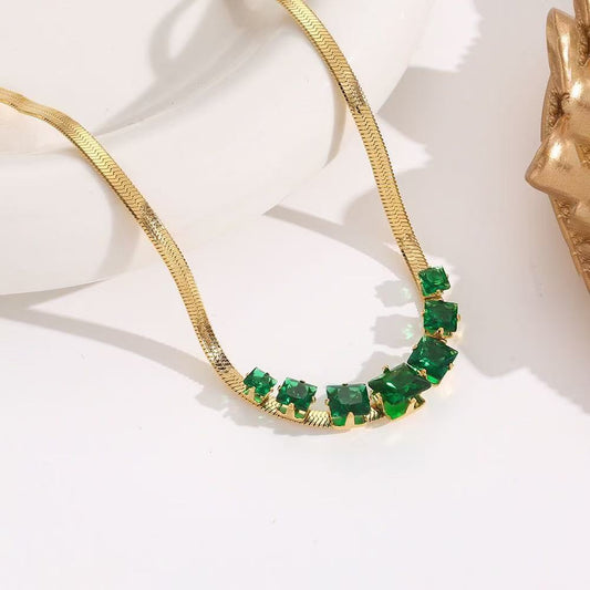 Necklace Female Titanium Steel Diamond Gold Trend