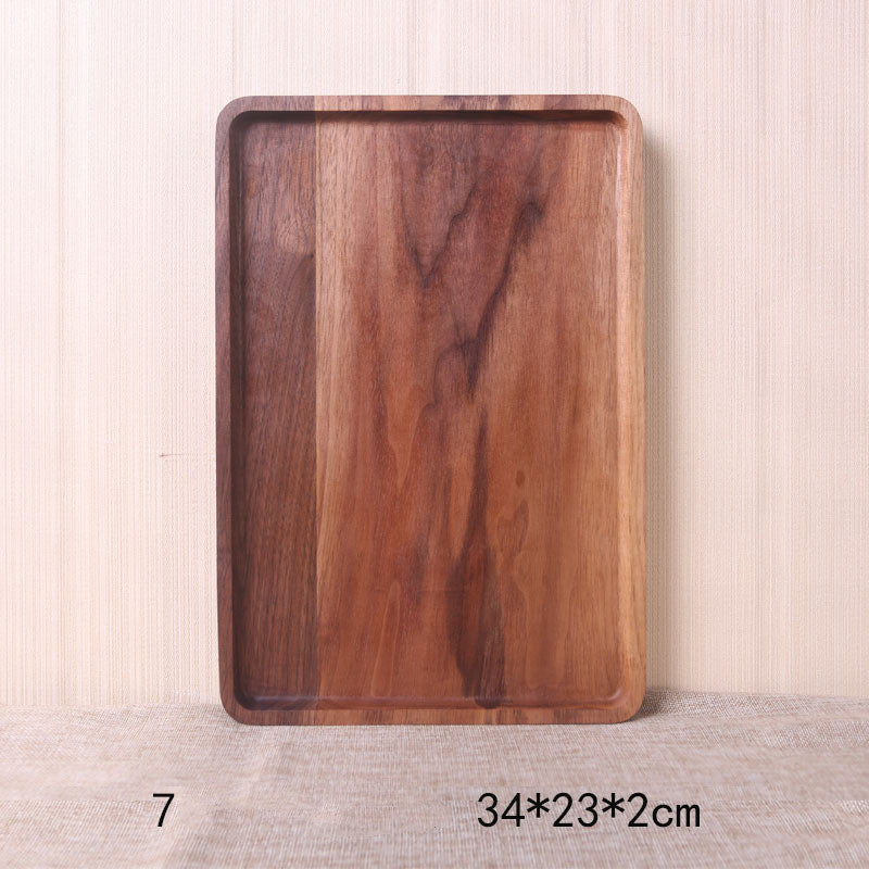 Japanese Style Wooden Black Walnut Rectangular Dinner Plate LadyShow.Store