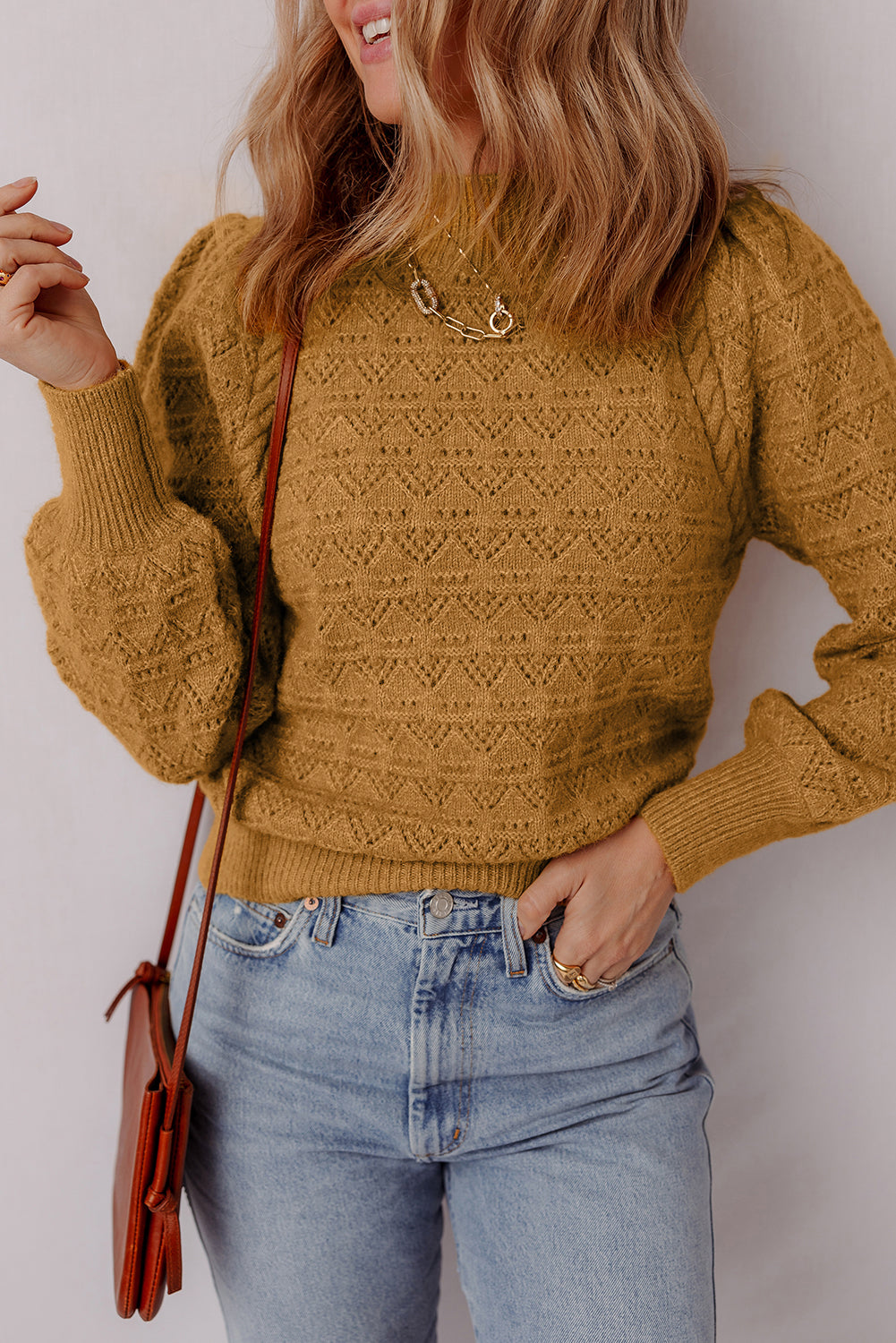 Aria Edge Balloon Sleeve Sweater LuxuryLifeWay Online Store