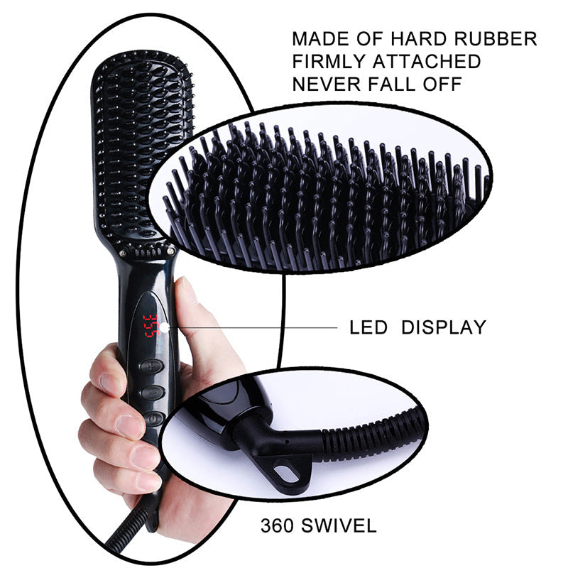 Ceramic Straightening Brush for Styling Hair LadyShow.Store