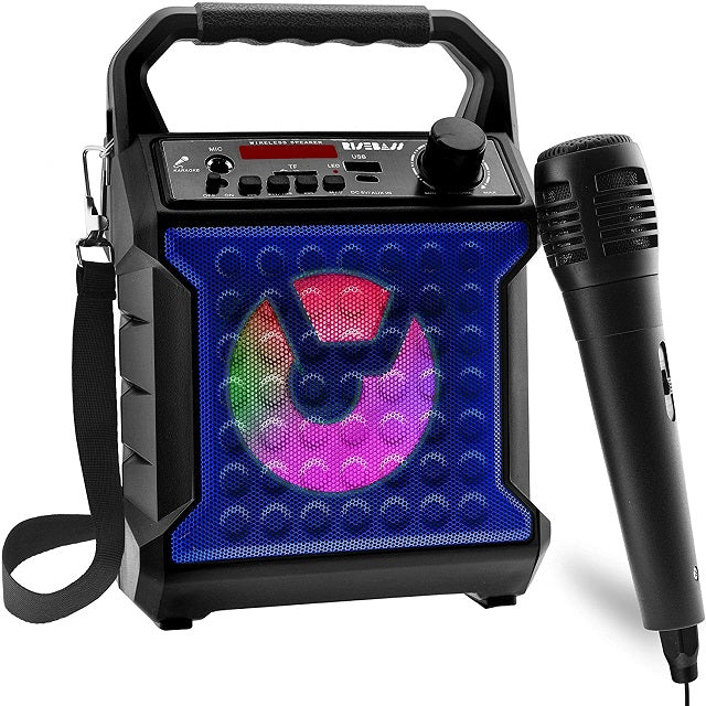 Risebass Portable Karaoke Machine with Microphone - Home Karaoke System with Party Lights for Kids and Adults - Rechargeable USB Speaker Set with FM Radio, SD/TF Card Support, and AUX-in LuxuryLifeWay Online Store