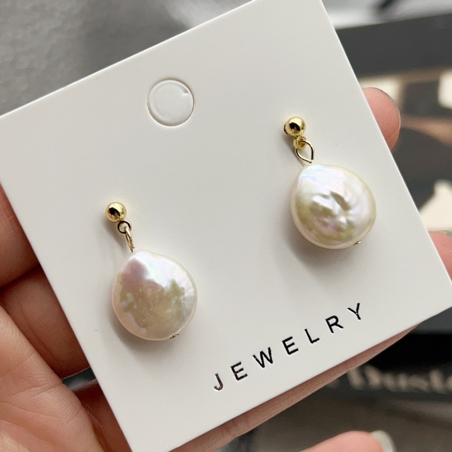 Classic Double Bead Baroque Stud Earrings