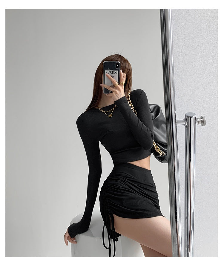 Slim High-Waist Pleated Skirt NorixaFashion.com