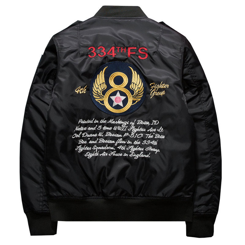 Embroidered Pilot Jacket with Badges - Hip Hop Couples’ Wear Pi-Mart