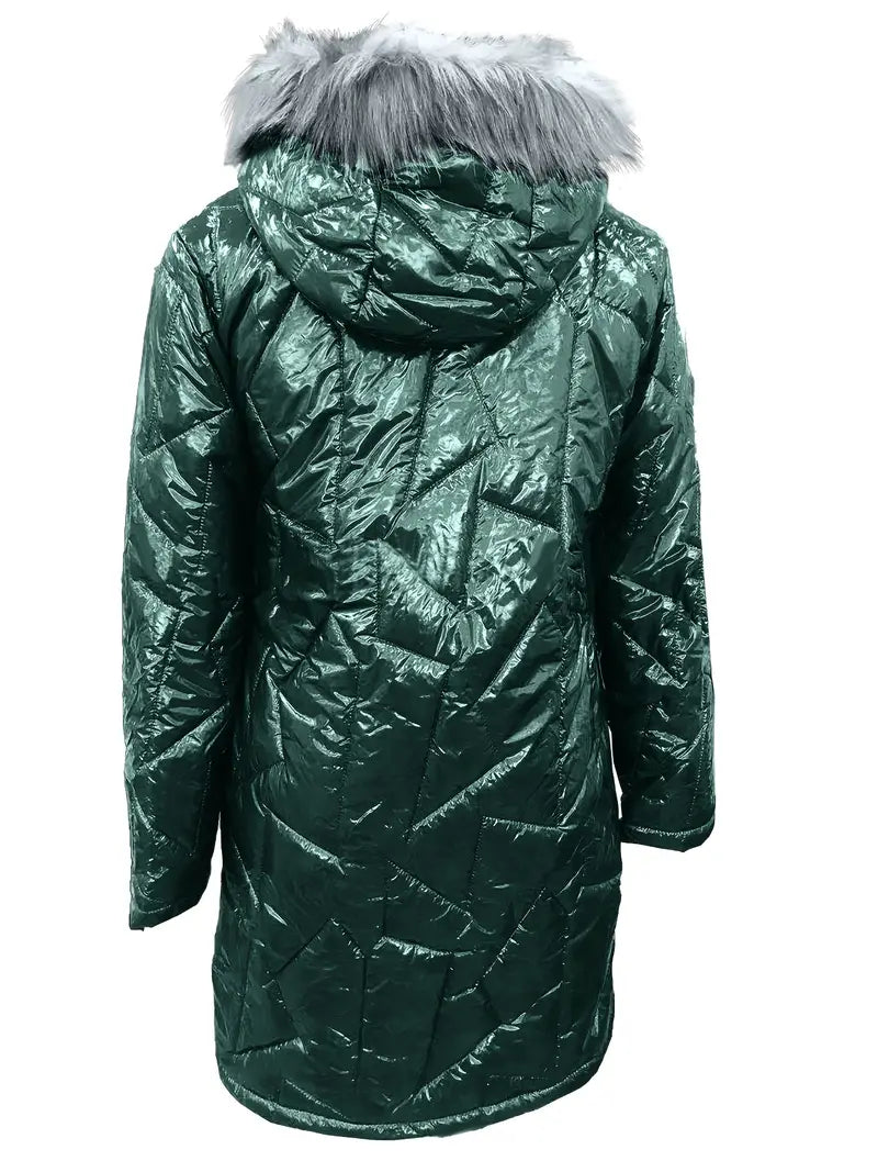 Thermal Cotton-Padded Midi Jacket for Women Pi-Mart