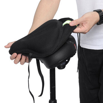 SGODDE 27x26cm Bike Saddle Memory Foam Comfort Breathable Reflective Bicycle Seat for MTB Exercise Bike E-Bike with Waterproof Cover LuxuryLifeWay Online Store