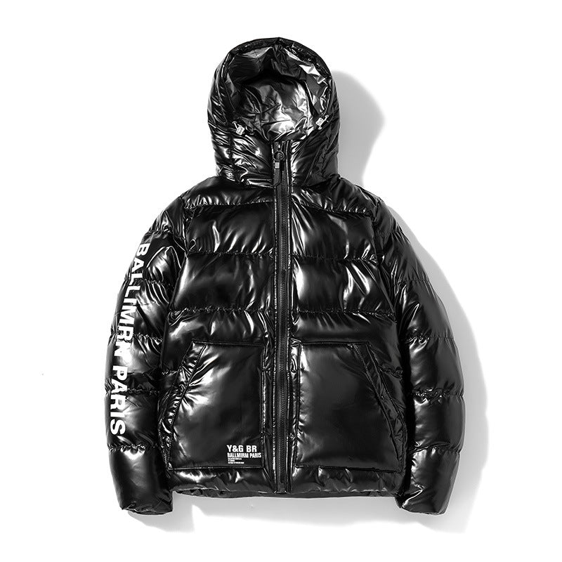 Men's Hooded Shiny Puffer Jacket - Casual Winter Coat Pi-Mart
