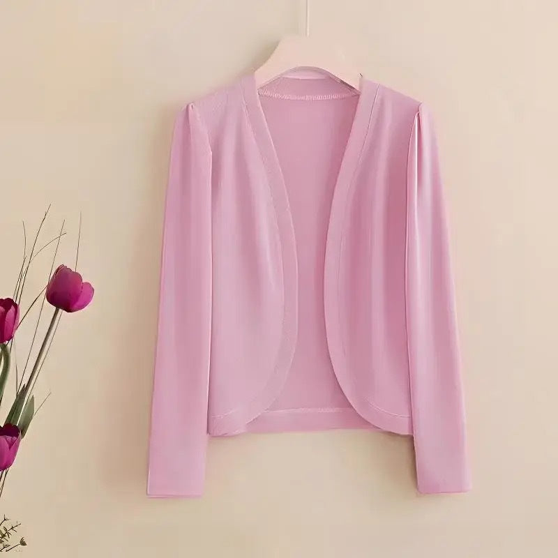 Shawl Cardigan Short Cardigan Pure Color All-matching Women NorixaFashion.com