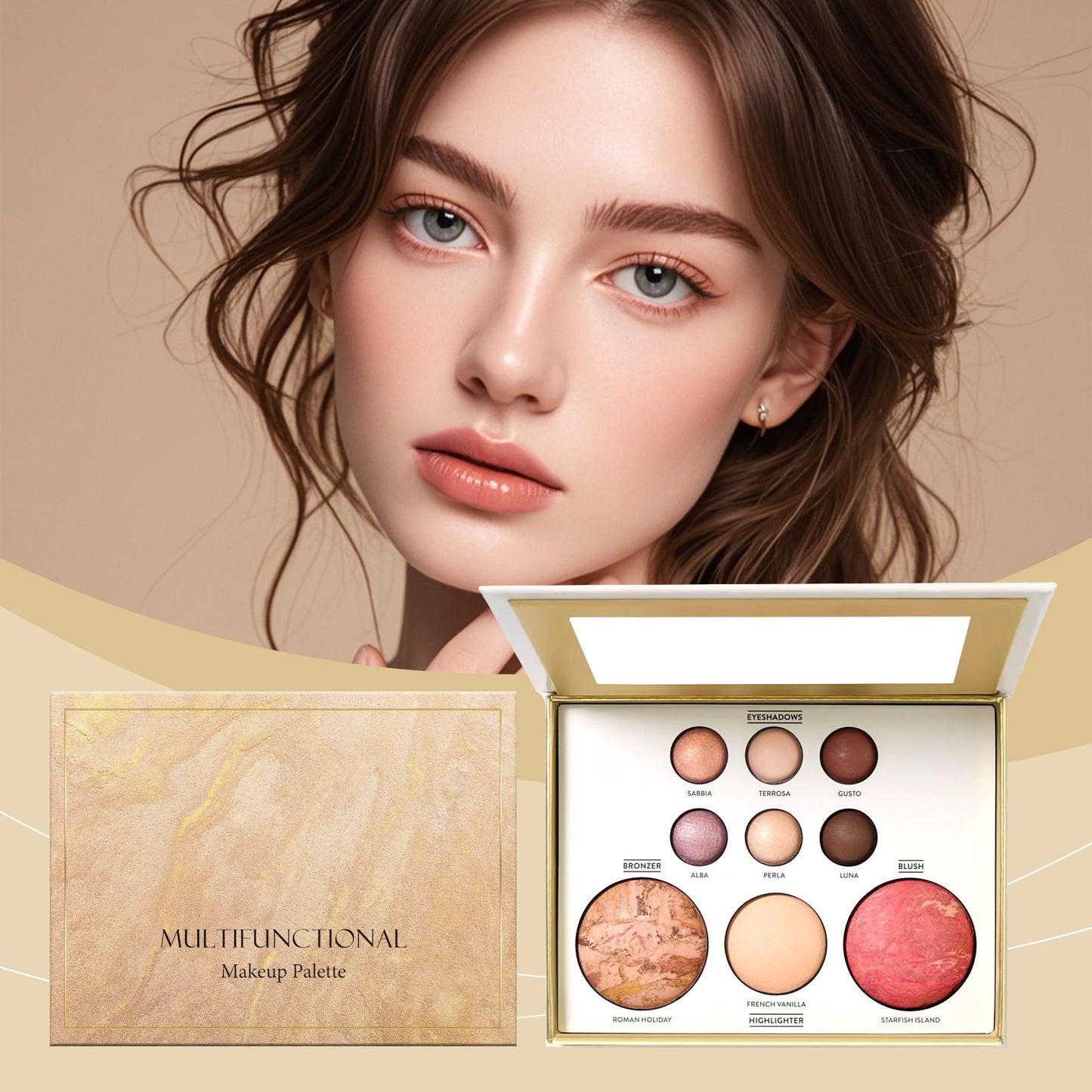 Gilded All-in-One Makeup Palette 1pc Tri Light Beauty