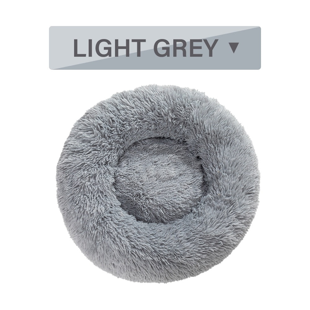 Fluffy Donut Dog Bed  Warm Soft Long Plush Pet Cushion Dog House Cat  Bed Washable Pet Sofa Mat Calming Samll Large Dog Beds Best YouTube Store