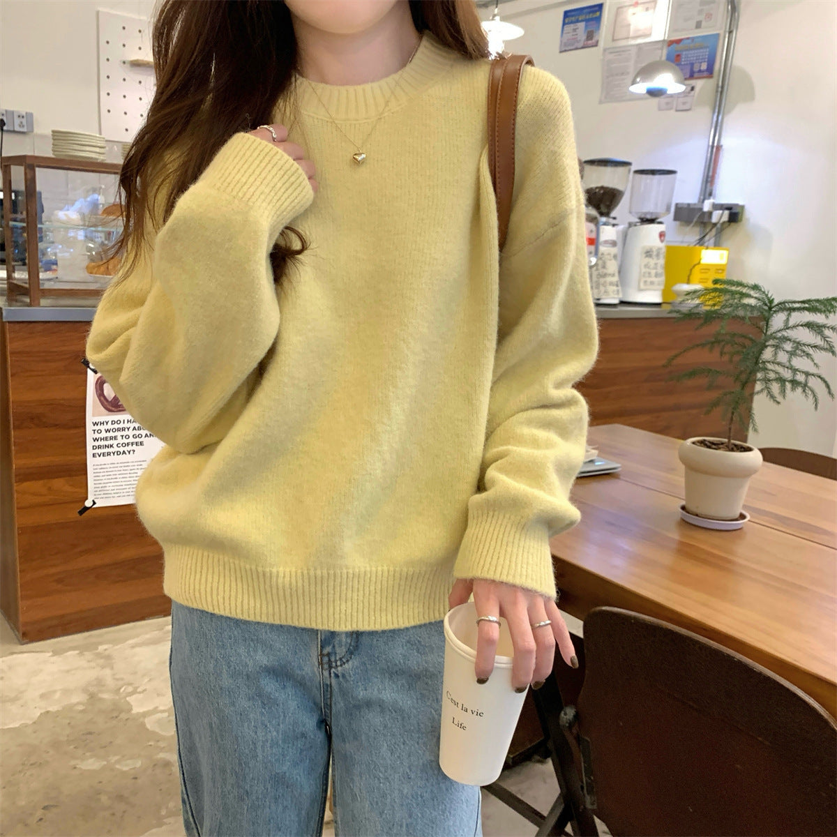 Korean Style Soft Glutinous Loose Candy Color Sweater LadyShow.Store