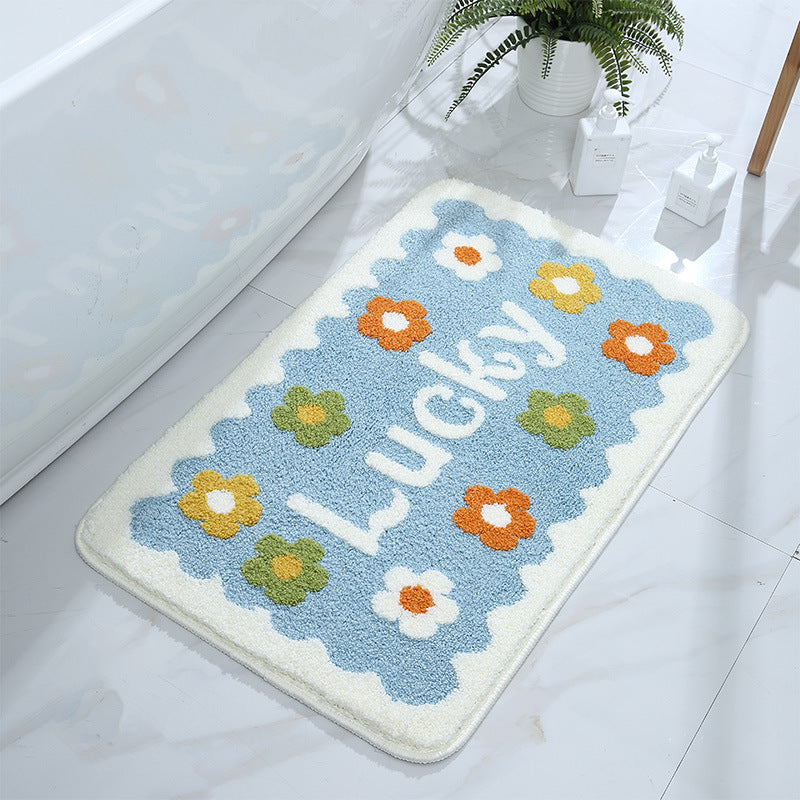 Daisy Bathroom Toilet Absorbent Non-slip Floor Mat